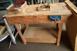Wooden Workbench with Vice