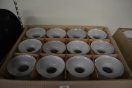 Twelve White Glass Lampshades