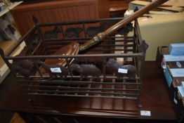 Metal Log Basket with Animal Design, and a Warming