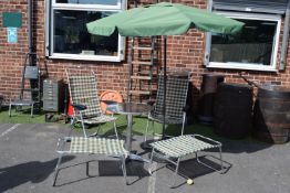 Aluminium Garden Patio Set Comprising Two Folding