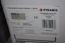 *Pyramis Alazia 100 x 50 Bowl & Half Acrylic Sink - Granite Beige