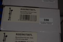 *Round Riser Stainless Steel Shower Kit with Clip & Soap Dish