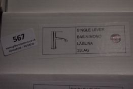 *Single Lever Monoblock Basin Mixer Tap Laguna 35LAG - Black Finish