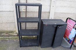 Keter Black Plastic Storage Cabinet, and Shelf Uni