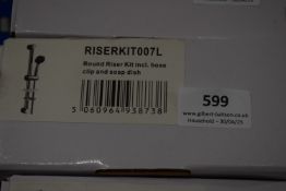 *Round Riser Stainless Steel Shower Kit with Clip & Soap Dish