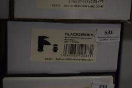 *Scudo Beautiful Bathrooms Black 2508RB Monoblock Basin Tap with Pop Up Waste