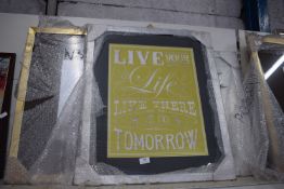 Three Large Framed Prints and Mirrors