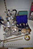 EPNS Tea Set, Brassware, and Cutlery Sets