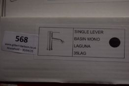*Single Lever Monoblock Basin Mixer Tap Laguna 35LAG - Black Finish