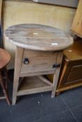 Triangular Cupboard Table with Circular Top
