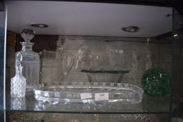 Vintage Glass Decanter, Candlesticks, etc. plus Du