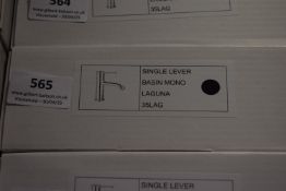 *Single Lever Monoblock Basin Mixer Tap Laguna 35LAG - Black Finish