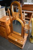 Dressing Table & Cheval Mirror Pine Framed - Needs Strengthening