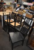 Six Ikea Black Dining Chairs