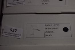 *Single Lever Monoblock Basin Mixer Tap Laguna 35LAG - Black Finish