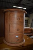 Circular Drum Three Drawer Storage Chest