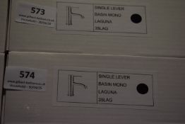 *Single Lever Monoblock Basin Mixer Tap Laguna 35LAG - Black Finish