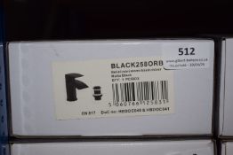 *Scudo Beautiful Bathrooms Black 2508RB Monoblock Basin Tap with Pop Up Waste