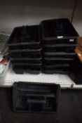 Twelve Black Plastic Tool Caddies