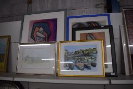 Framed Abstract Prints, plus Humber Bridge and Whi