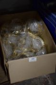 Box Containing Brass Plated and Cut Glass Trinket Bowls