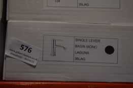 *Single Lever Monoblock Basin Mixer Tap Laguna 35LAG - Black Finish