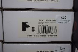 *Scudo Beautiful Bathrooms Black 2508RB Monoblock Basin Tap with Pop Up Waste