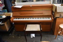 Modern Upright Piano by Knight with Mahogany Piano
