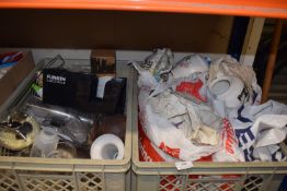 Contents of Two Boxes Including Assorted Pottery, Plastic Containers, Cups, etc. (boxes not