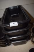 Four Black Roasting Trays