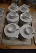 Quantity of Plain White Cups and Saucers