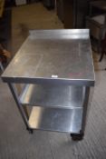 Stainless Steel Mobile Preparation Table with Undershelves 65x75cm x 90cm high