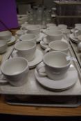 Quantity of Plain White Cups & Saucers