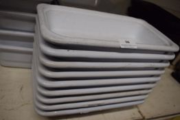 Nine White Roasting Trays