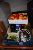 Mixed Box of Pool Balls, Poly Checker, etc.