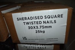 *25kg of Sheradised Square Twist Nails 30x3.75mm