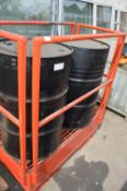 Bunded Barrel Stillage with Two Empty Storage Barrels