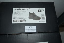 Contractor Black Safety Boots Size: 4
