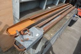 Pair of Fork Extensions with Lifting Eye ~135x55mm x 2.4m long
