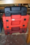 Five Empty Tool Cases