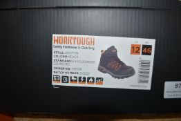 Work Tuff Black Safety Work Boots Size: 12