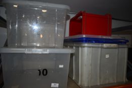 *Quantity of Assorted Black Plastic Boxes