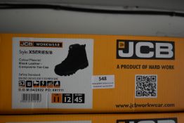JCB Black Leather Work/Safety Boots Size: 12