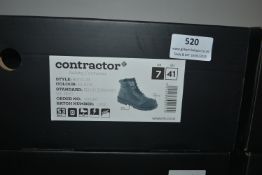 Contractor Black Safety Work Boots Size: 7