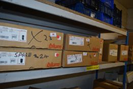 *Contents of Shelf Including Assorted Blum Fittings