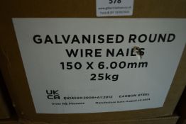 *Box of 25kg Galvanised Round Wire Nails 150x6mm
