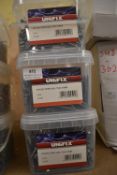 *3x 2.5kg Tubs of Unifix Round Wire Nails 75x3.75mm