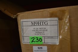 230 9v DC Micro Motors with Brass Gear 5000rpm 0.15A