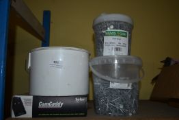 *Quantity of Assorted Nails, Galvanised Clout Nails, and a Cam Caddy