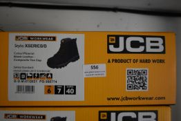 JCB Black Leather Work/Safety Boots Size: 6
